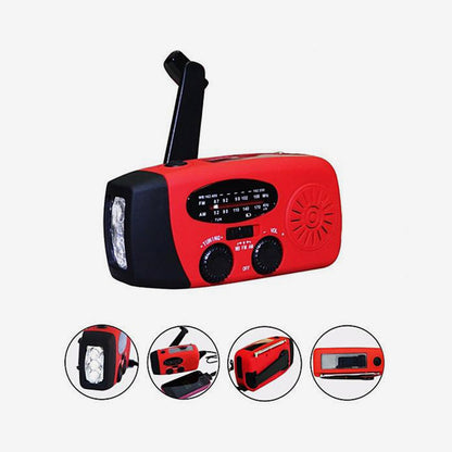 Hand Crank Solar Emergency Radio with Power Bank &amp; Flashlight