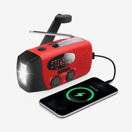 Hand Crank Solar Emergency Radio with Power Bank &amp; Flashlight