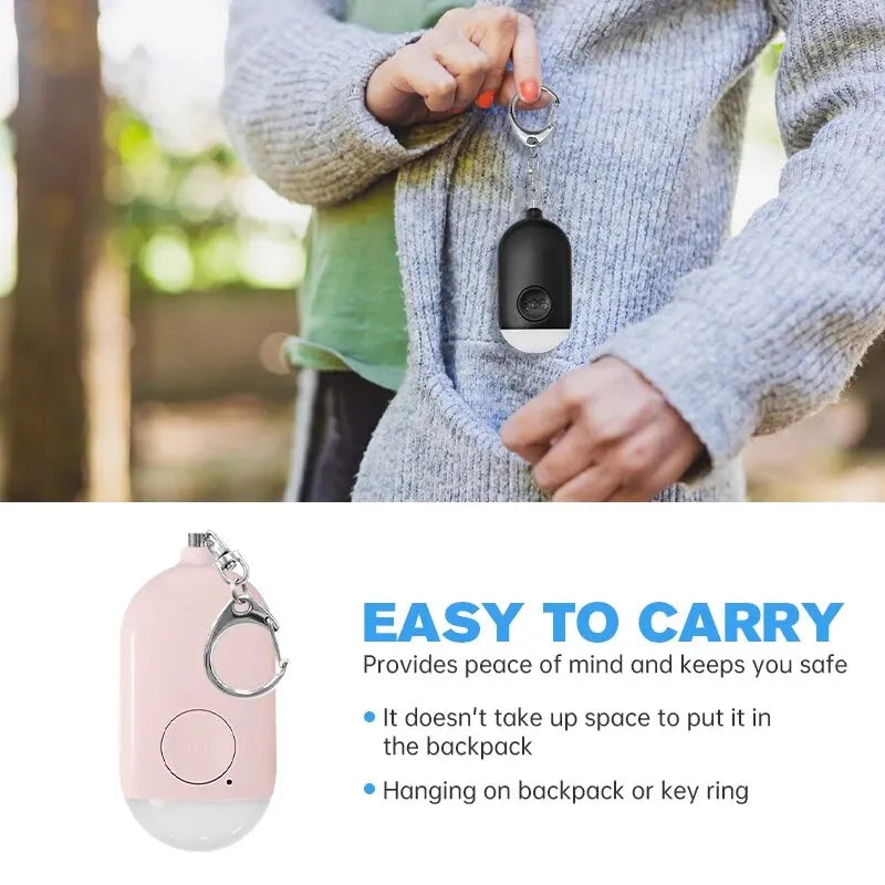 Personal Safety Alarm Keychain with LED Light