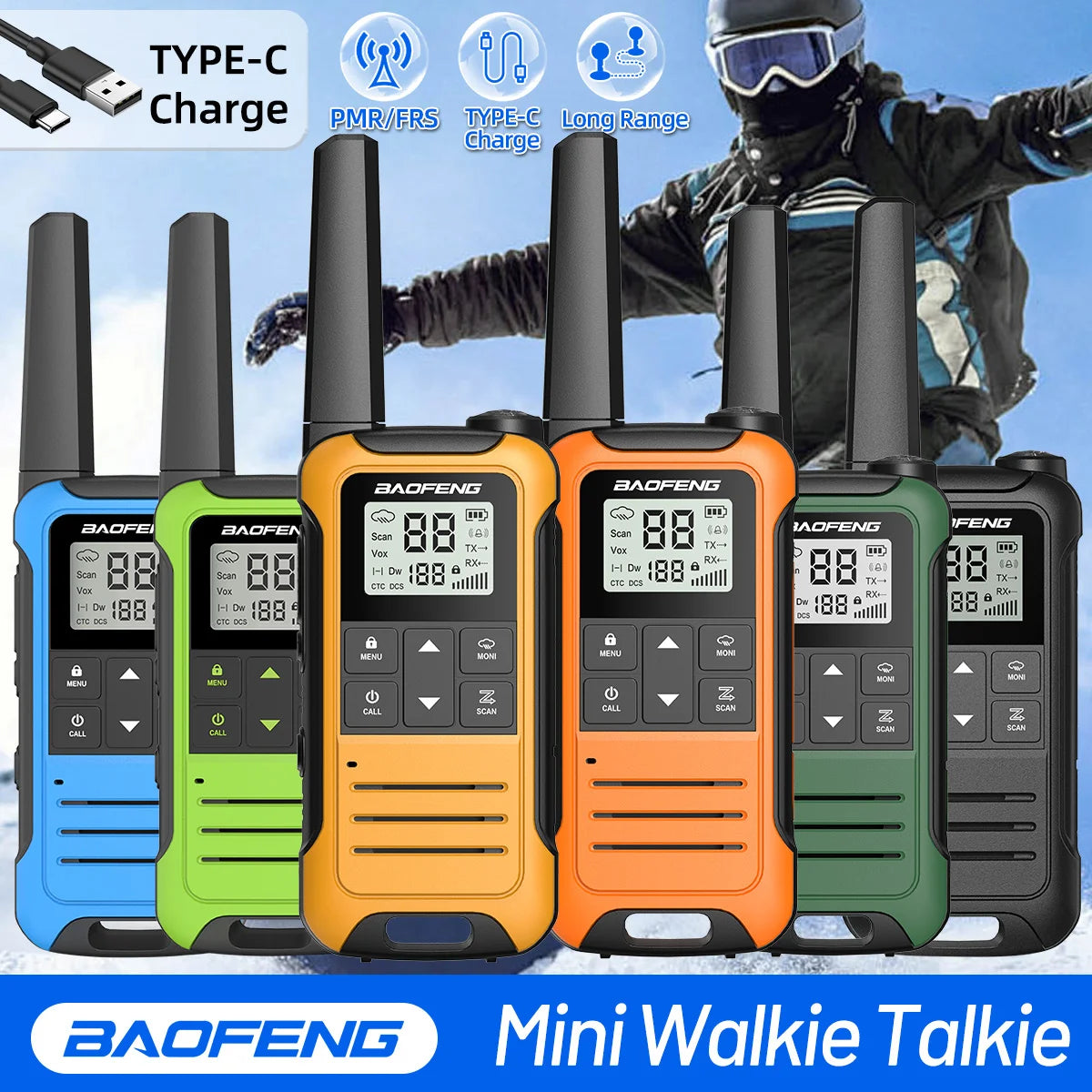 Long-Range Two-Way Radio Set with NOAA Weather Alert