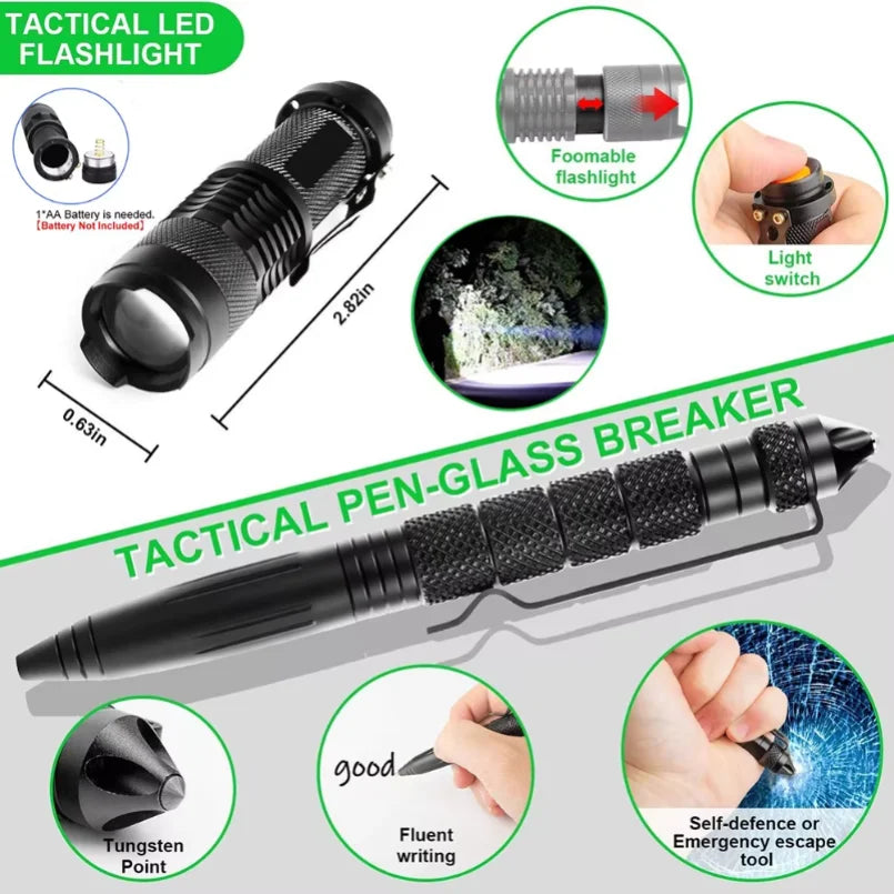 Tactical Survival Gear Kit for Camping &amp; Emergency Prep