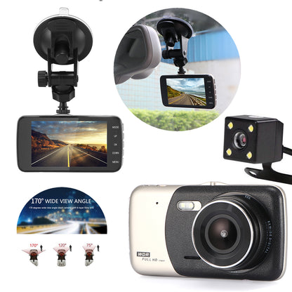 4" Dual Lens 1080P FHD Dash Camera – Front & Rear