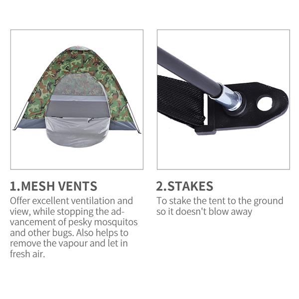 Camouflage Dome Tent – Fits 3 to 4 Campers