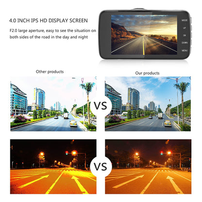 4" Dual Lens 1080P FHD Dash Camera – Front & Rear