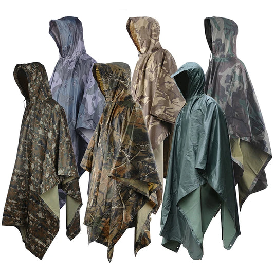 Waterproof Camouflage Tactical Poncho Raincoat