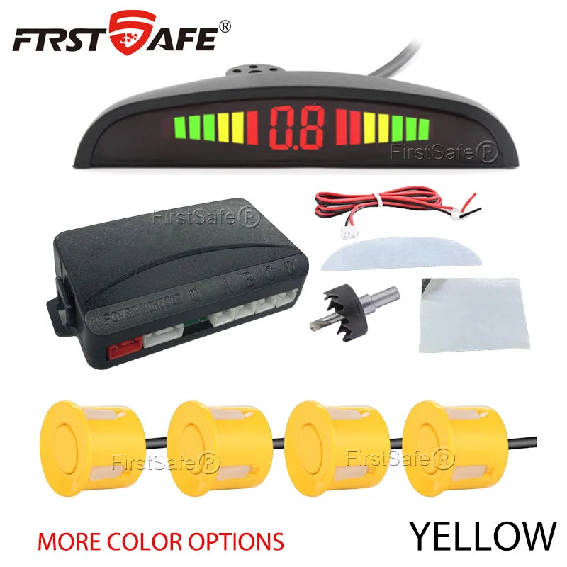 4-Sensor Car Parking Radar Kit with LED Display