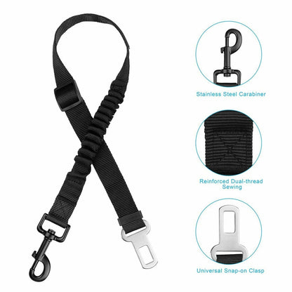 Adjustable Dog Car Harness – Seatbelt Restraint (2-Pack)