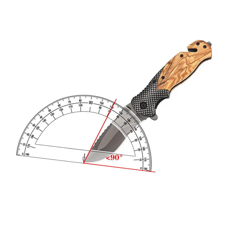 Handmade Stainless Steel Folding Knife with Horn Handle