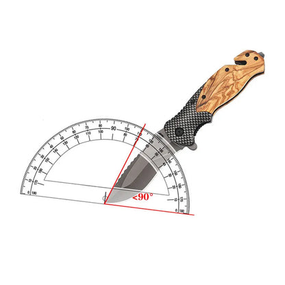 Handmade Stainless Steel Folding Knife with Horn Handle