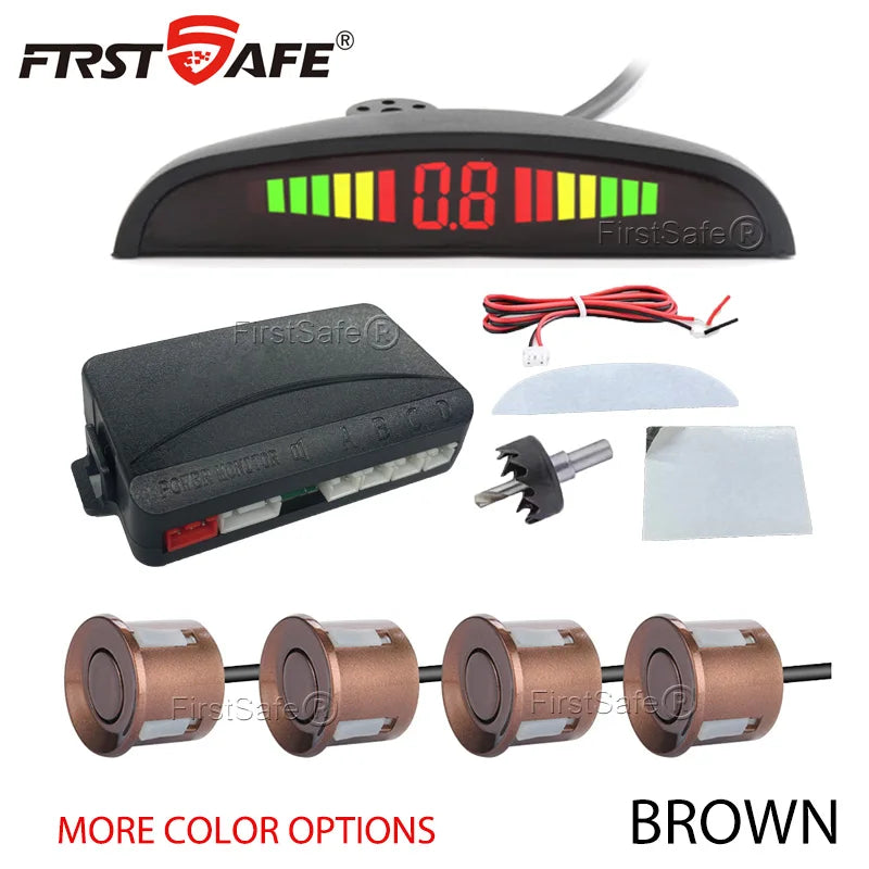 4-Sensor Car Parking Radar Kit with LED Display