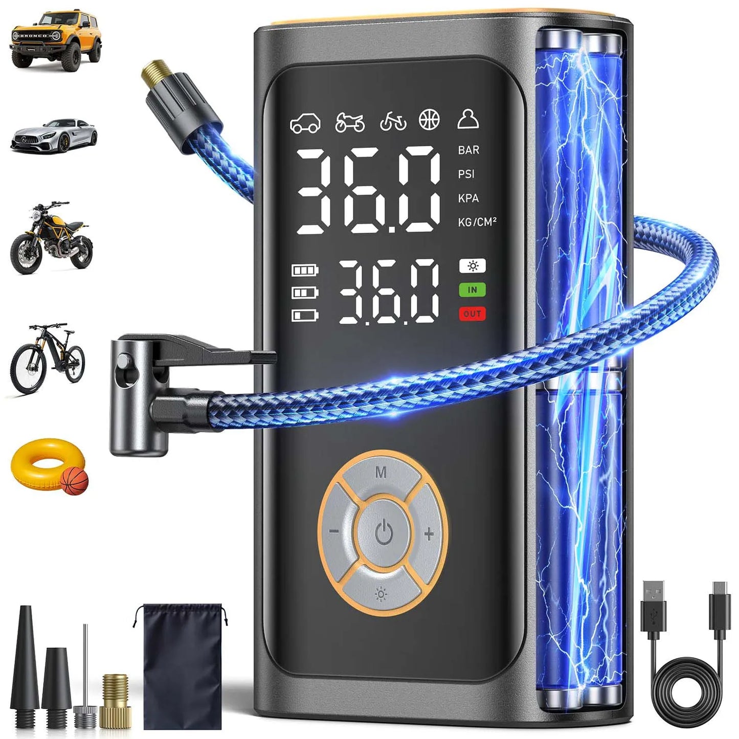 Cordless Digital Tire Inflator with LED Light