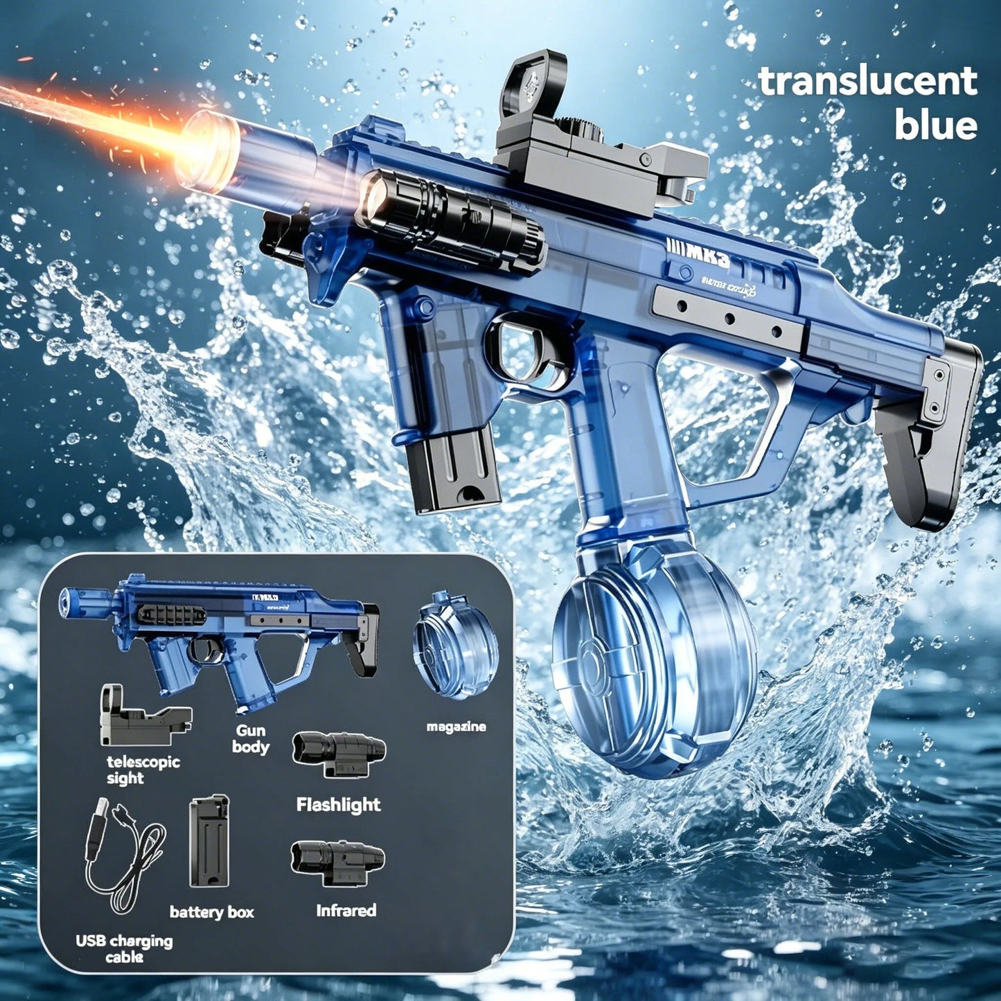 Electric MK3 Water Gun with Lights