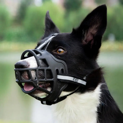 Adjustable Breathable Dog Muzzle with Reflective Strip
