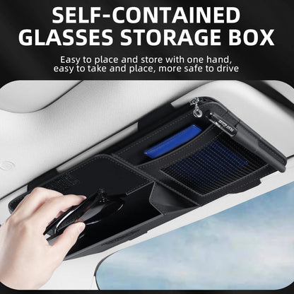 PU Leather Car Sun Visor Organizer with Photo Holder