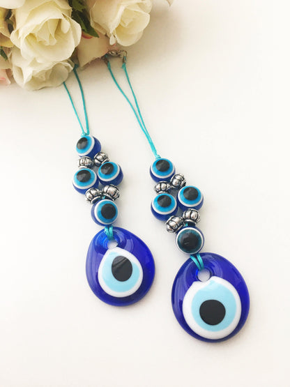 Blue Evil Eye Car Rearview Mirror Charm