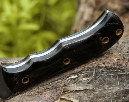 Damascus Hunting Knife – 10.5" Hand-Forged Blade